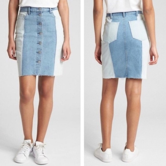 gap denim pencil skirt
